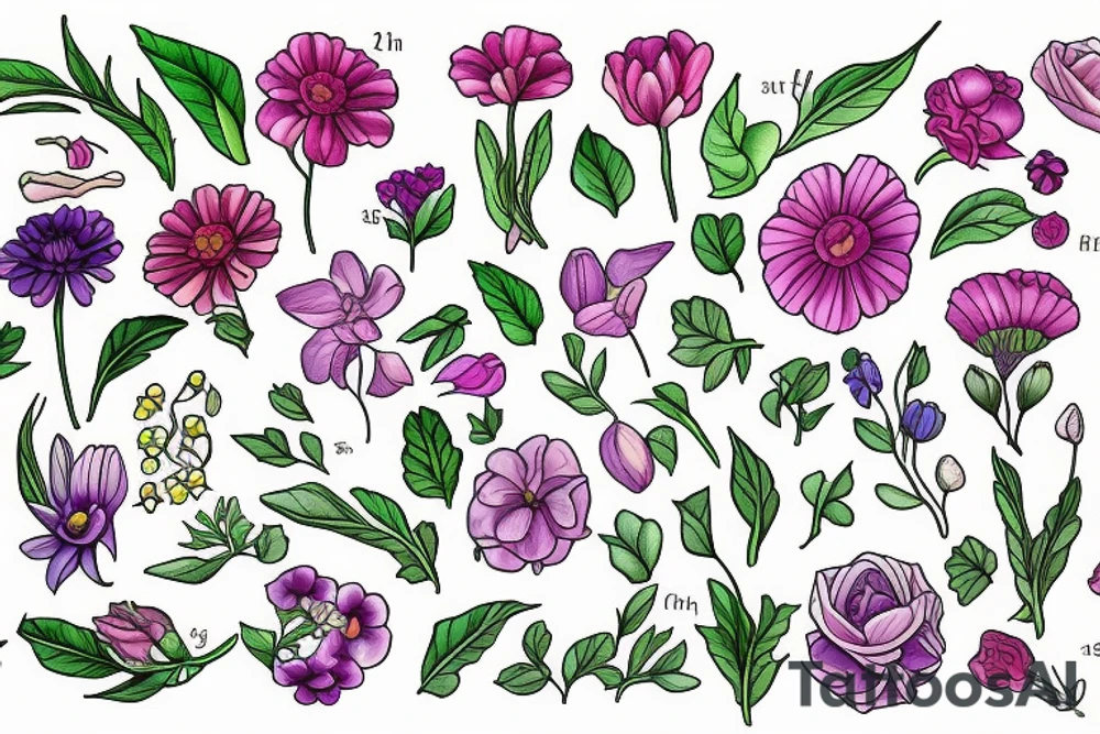 July birth flower. With Oliver written in the stem tattoo idea