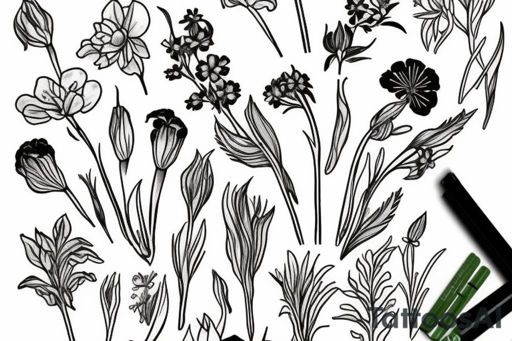 July birth flower. With Oliver written in the stem tattoo idea