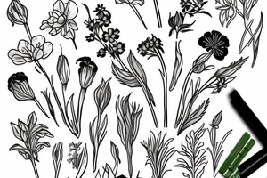 July birth flower. With Oliver written in the stem tattoo idea