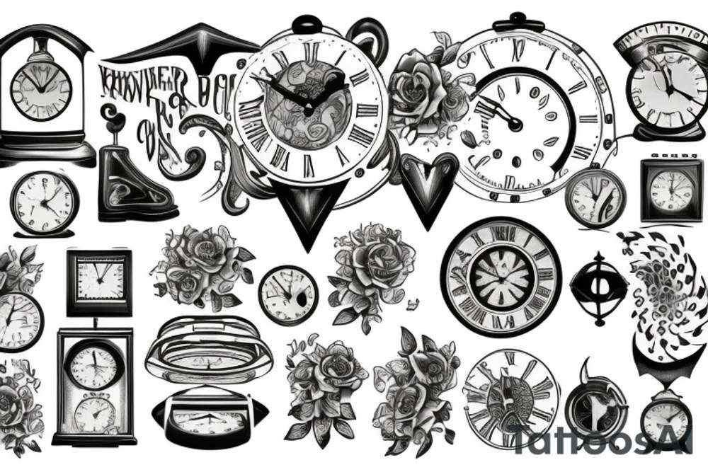 3 clocks tattoo idea