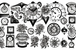 3 clocks tattoo idea