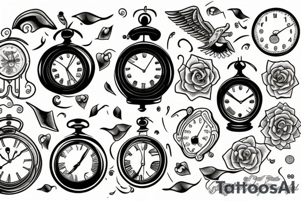 3 clocks tattoo idea