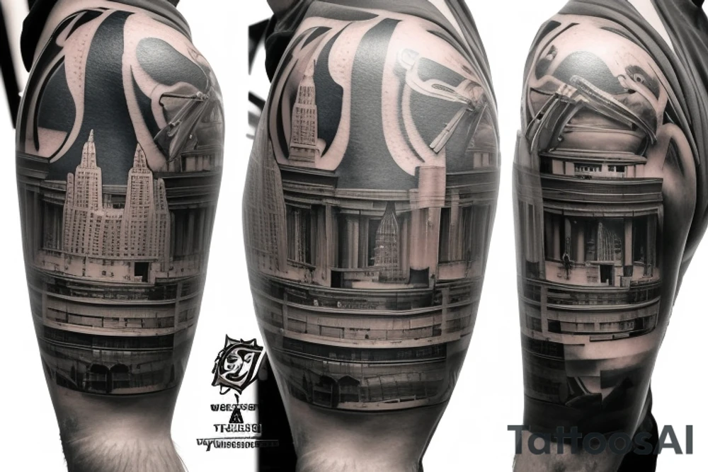 Sleeve tattoo with: Arizona,
Oakland LDS temple,
Navy,
Muse,
Nuclear,
Adirondacks,
Washington Capitals Stanley Cup,
IBM,
Cisco,
UiPath,
CyKor,
Washington DC,
Rensselaer,
Carnegie Mellon,
Austin TX,
Finance job,
Sales,
Basque,
Chelsea FC tattoo idea