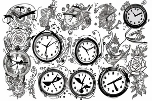 3 clocks tattoo idea