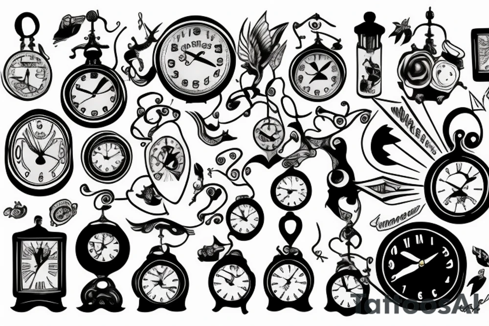3 clocks tattoo idea