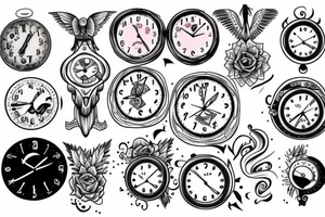 3 clocks tattoo idea