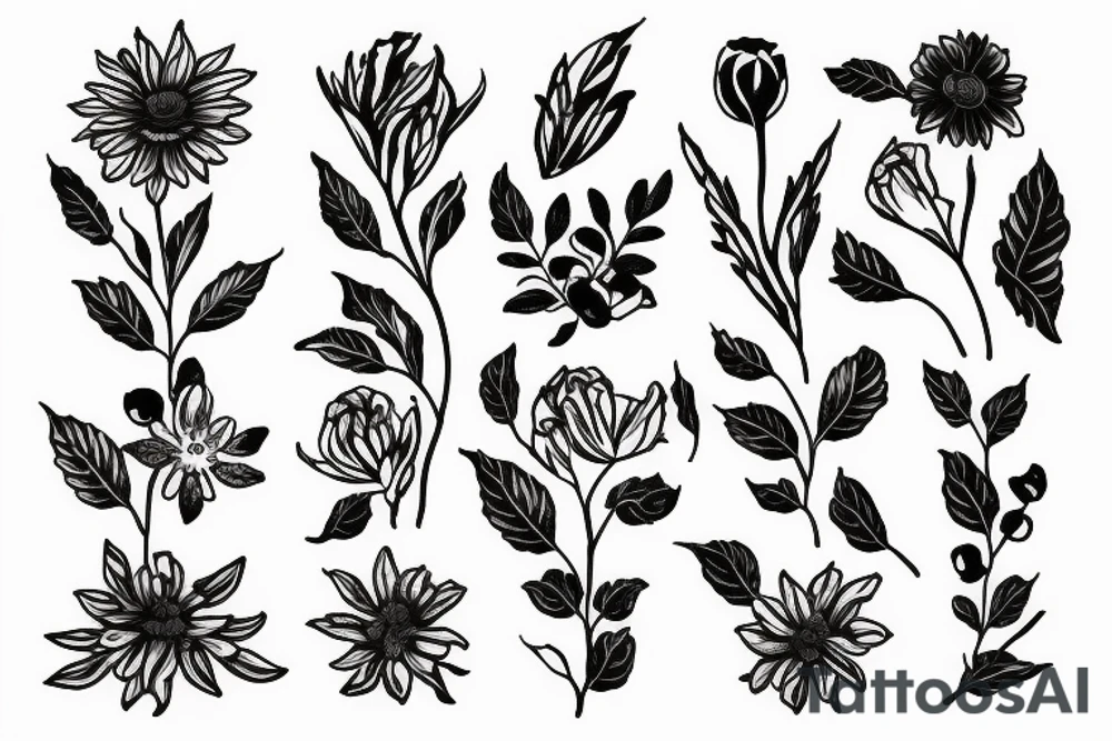 July birth flower. Oliver written with the stem tattoo idea