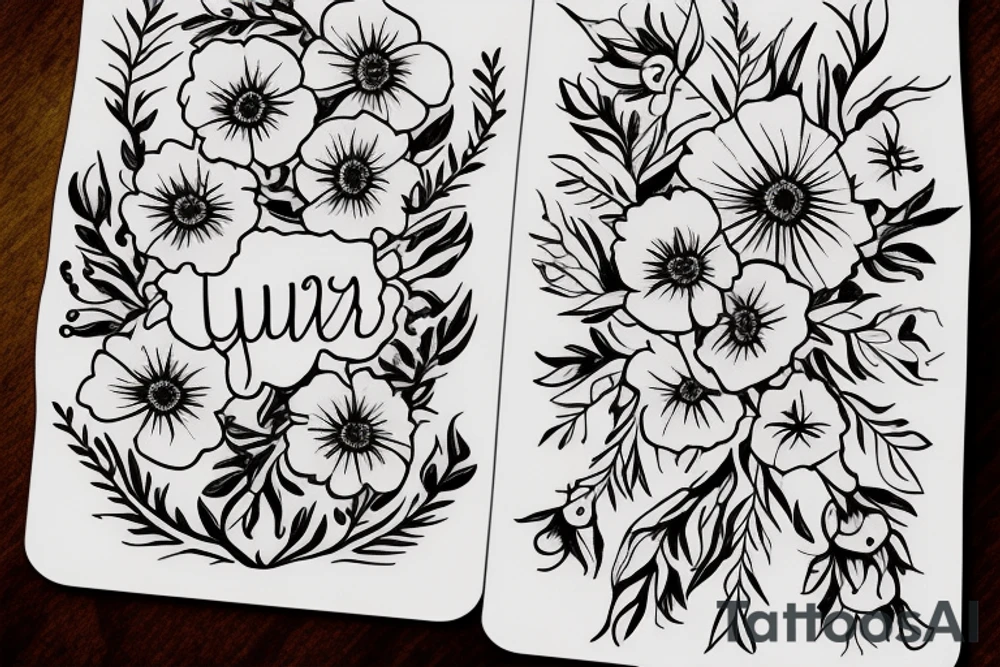 July birth flower. Oliver written with the stem tattoo idea