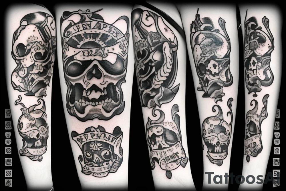 Ace of spades hand cannon momento mori tattoo idea