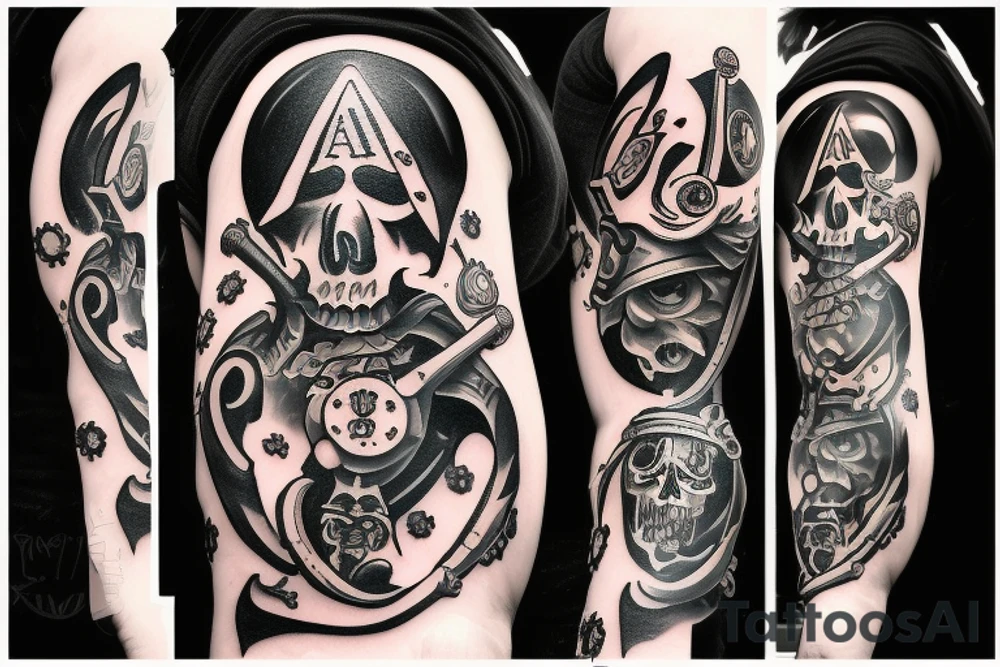 Ace of spades hand cannon momento mori tattoo idea
