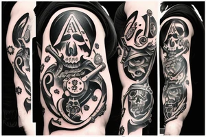 Ace of spades hand cannon momento mori tattoo idea