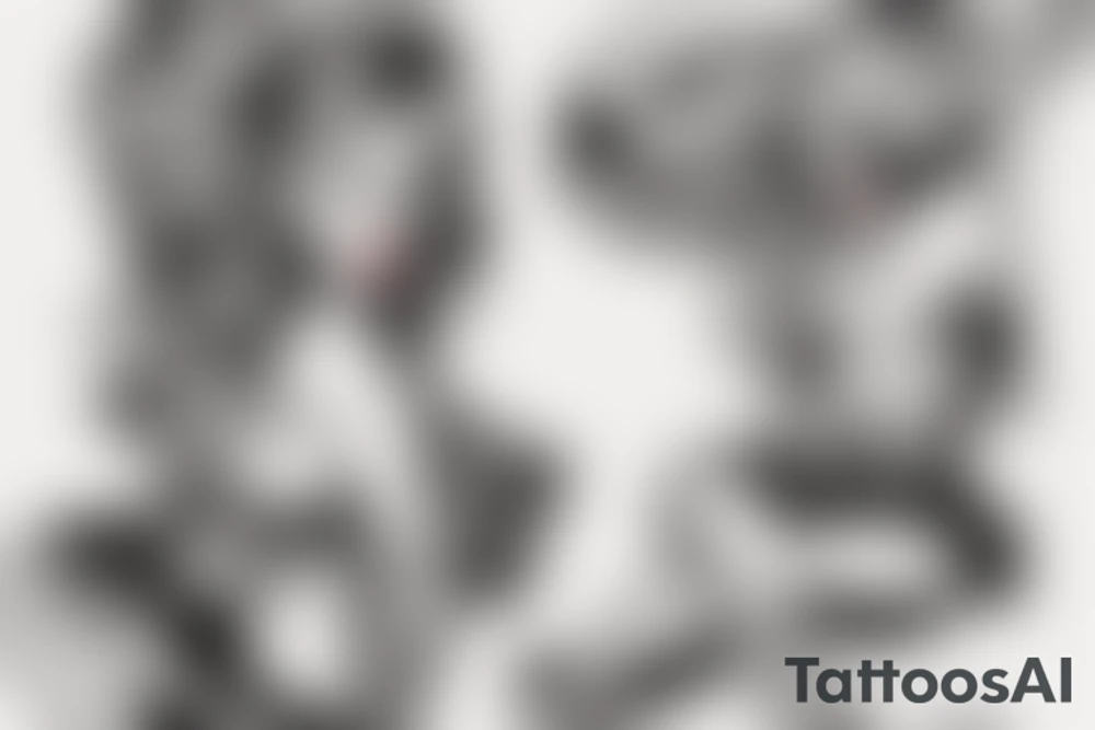 A pin up sitting on a helicopter tattoo idea