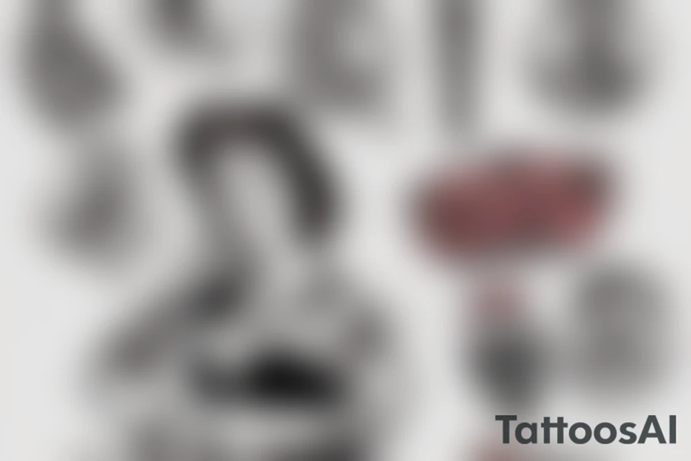 A pin up sitting on a helicopter tattoo idea