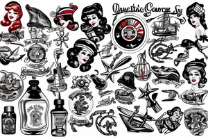 Nautical pin up tattoo idea