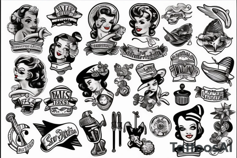 Nautical pin up tattoo idea