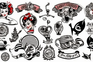 Nautical pin up tattoo idea