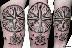 Compass rose and pin-up model tattoo idea