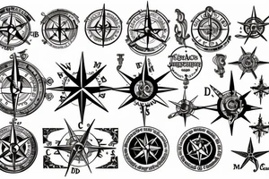 Steam punk compass rose tattoo idea