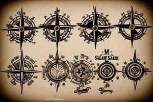 Steam punk compass rose tattoo idea