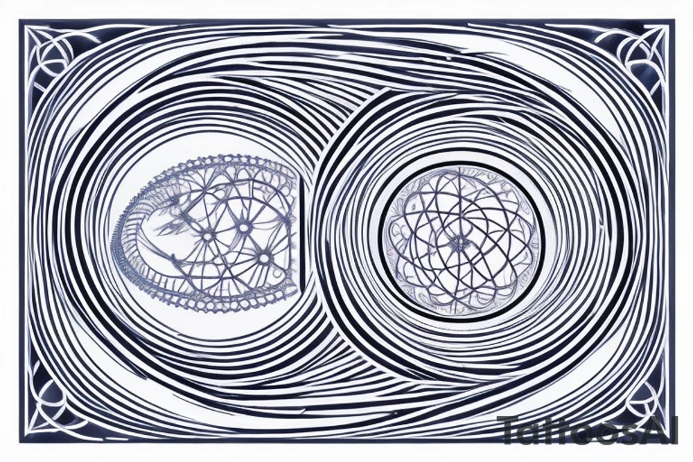 At its core, the framework of the design embraces the profound beauty of the Fibonacci sequence and the Tree of Life, creating a mesmerizing visual representation of growth, balance, and interconnectedness.

Nestled within this intricate framework, the astrology symbol for Cancer, a celestial constellation portraying the Cancer zodiac sign is delicately etched into the framework, incorporate the sequence of angel numbers 222, 333, 444, and 555. the yin yang symbol, derived from ancient Chinese philosophy,  Include this in the design tattoo idea