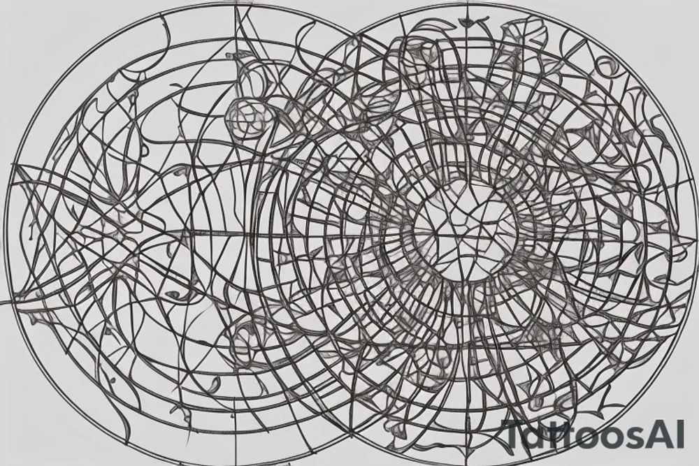 At its core, the framework of the design embraces the profound beauty of the Fibonacci sequence and the Tree of Life, creating a mesmerizing visual representation of growth, balance, and interconnectedness.

Nestled within this intricate framework, the astrology symbol for Cancer, a celestial constellation portraying the Cancer zodiac sign is delicately etched into the framework, incorporate the sequence of angel numbers 222, 333, 444, and 555. the yin yang symbol, derived from ancient Chinese philosophy,  Include this in the design tattoo idea