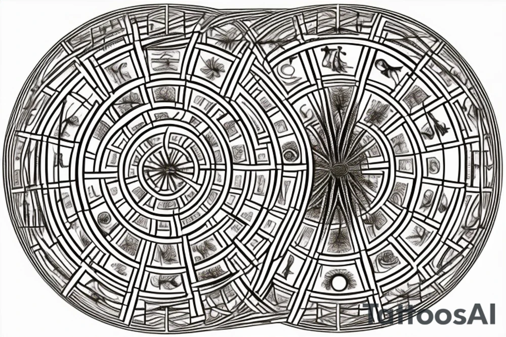 At its core, the framework of the design embraces the profound beauty of the Fibonacci sequence and the Tree of Life, creating a mesmerizing visual representation of growth, balance, and interconnectedness.

Nestled within this intricate framework, the astrology symbol for Cancer, a celestial constellation portraying the Cancer zodiac sign is delicately etched into the framework, incorporate the sequence of angel numbers 222, 333, 444, and 555. the yin yang symbol, derived from ancient Chinese philosophy,  Include this in the design tattoo idea