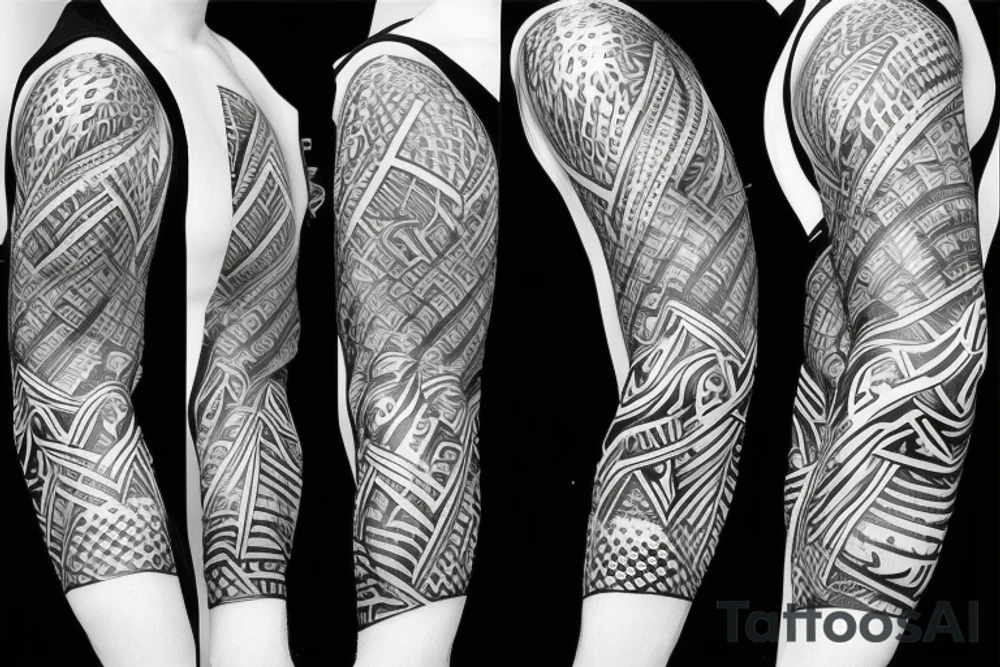 jungle sleeve warrior tattoo idea