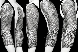 jungle sleeve warrior tattoo idea