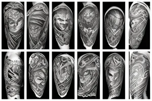 warrior sleeve tattoo idea