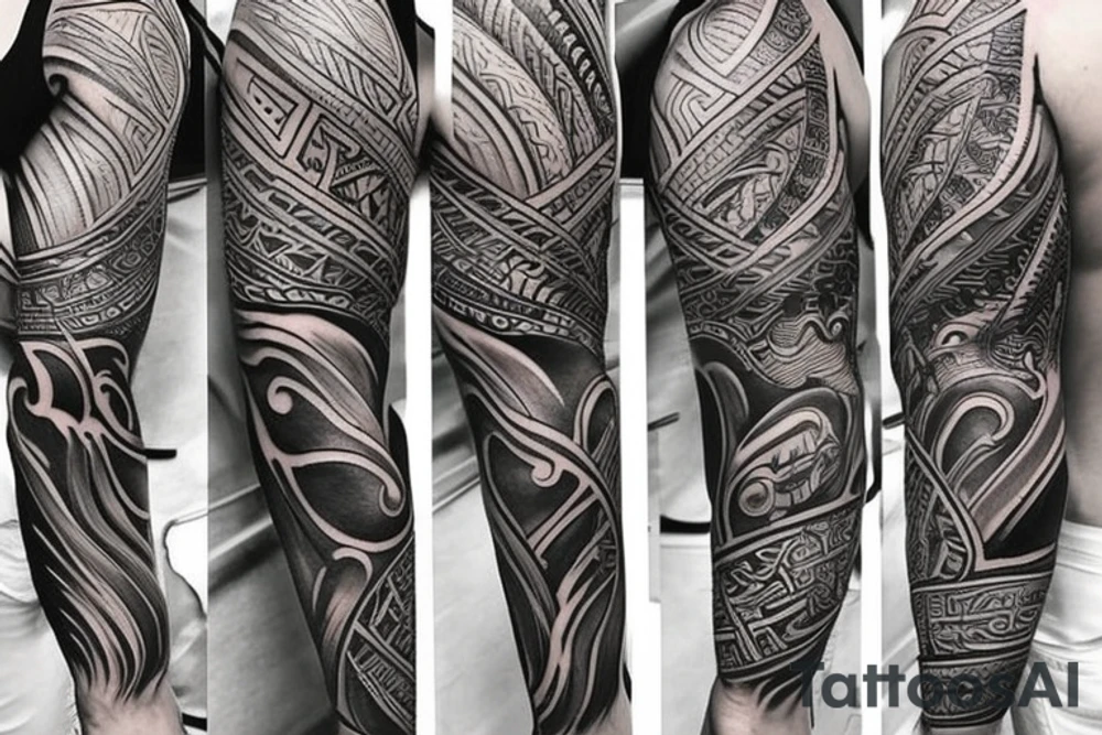 warrior sleeve tattoo idea