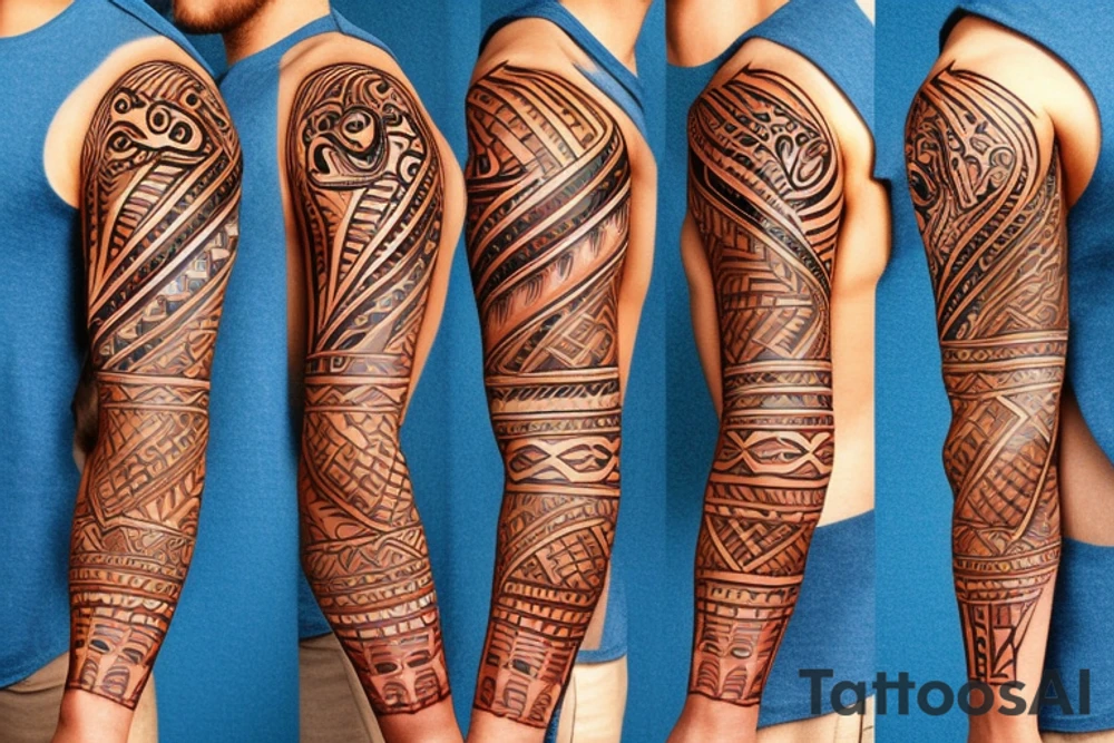 warrior sleeve tattoo idea