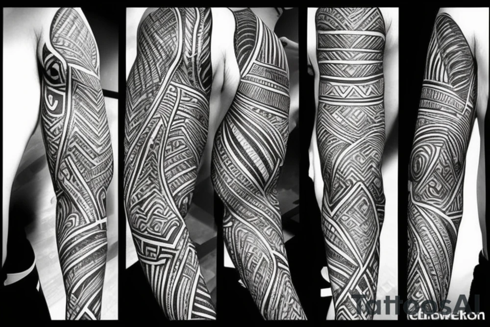 jungle warrior sleeve tattoo idea