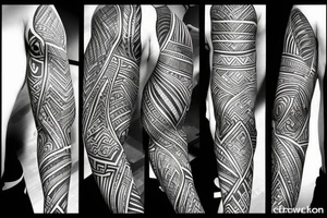 jungle warrior sleeve tattoo idea