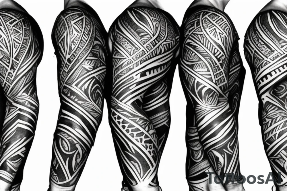 jungle warrior sleeve tattoo idea