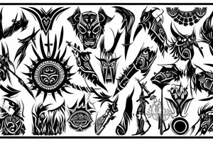 warrior sleeve tattoo idea