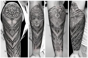 warrior sleeve tattoo idea