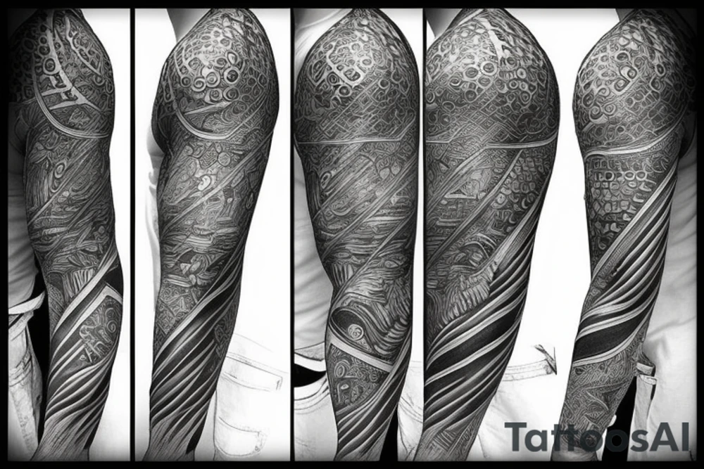 warrior sleeve tattoo idea