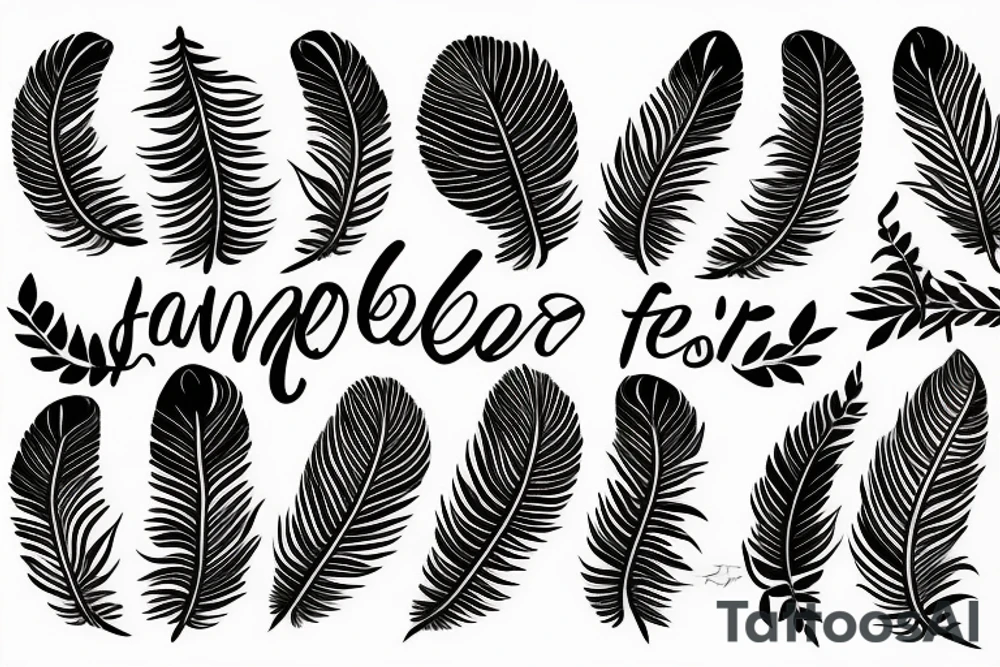 sleeve jungle feathers fear tattoo idea