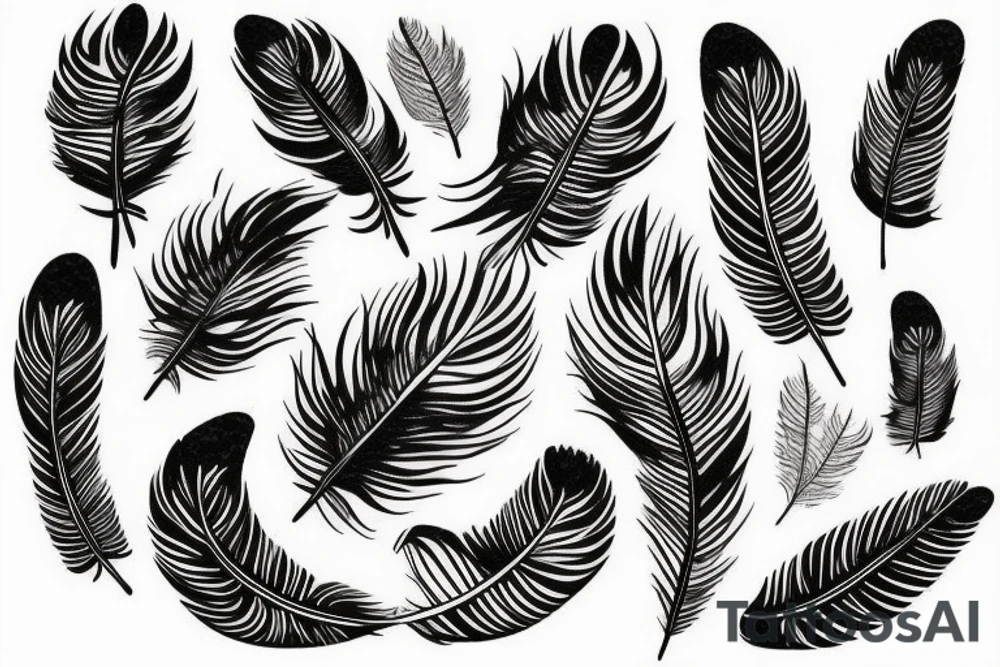 sleeve jungle feathers fear tattoo idea