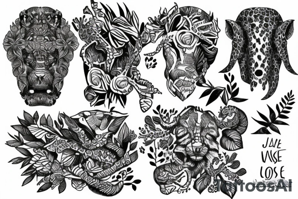 sleeve jungle tattoo idea