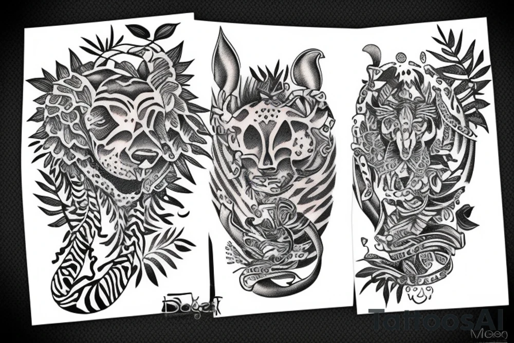 sleeve jungle tattoo idea