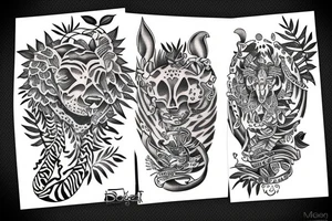 sleeve jungle tattoo idea