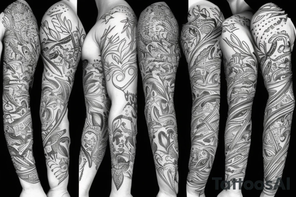 sleeve jungle with arm tattoo idea