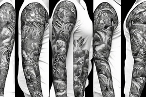 sleeve mighty jungle with arm tattoo idea