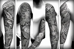 sleeve mighty jungle with arm tattoo idea