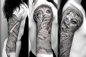 female amazon sleeve tattoo tattoo idea