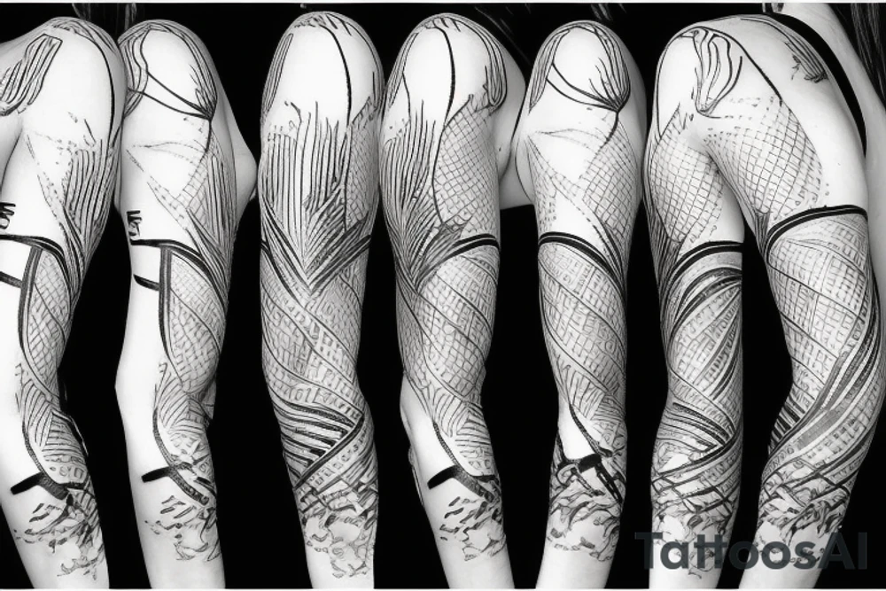 female amazon jungle sleeve tattoo tattoo idea