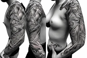 female amazonqueen  jungle sleeve tattoo tattoo idea