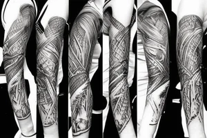 female amazon queen  jungle sleeve tattoo tattoo idea