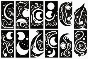 wood in the night with moon sleeve tattoo tattoo idea